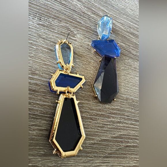 Bohemian blue drop earrings A822 - Picture 4 of 5